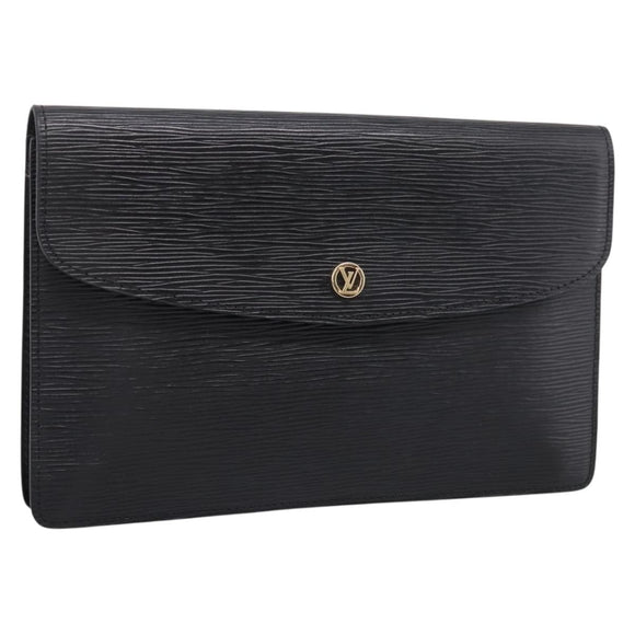 LOUIS VUITTON Epi Montaigne 27 Clutch Bag Black M52652 LV Auth ka6704