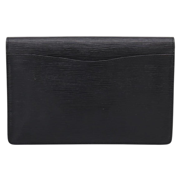 LOUIS VUITTON Epi Montaigne 27 Clutch Bag Black M52652 LV Auth ka6704
