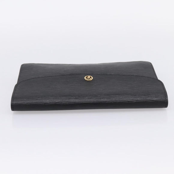 LOUIS VUITTON Epi Montaigne 27 Clutch Bag Black M52652 LV Auth ka6704