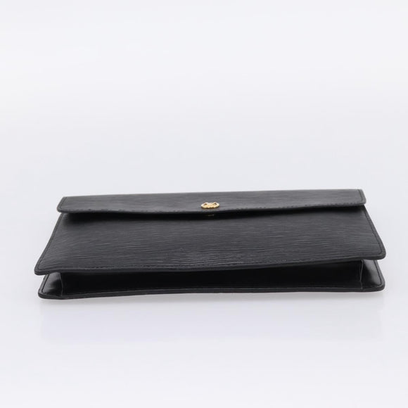 LOUIS VUITTON Epi Montaigne 27 Clutch Bag Black M52652 LV Auth ka6704