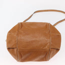 Chloe Etel Hand Bag Leather 2way Brown Gold Auth ka671-11