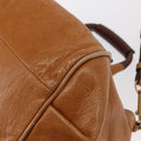 Chloe Etel Hand Bag Leather 2way Brown Gold Auth ka671-13