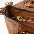 Chloe Etel Hand Bag Leather 2way Brown Gold Auth ka671-17