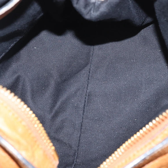 Chloe Etel Hand Bag Leather 2way Brown Gold Auth ka671