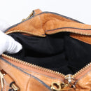 Chloe Etel Hand Bag Leather 2way Brown Gold Auth ka671-21