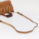Chloe Etel Hand Bag Leather 2way Brown Gold Auth ka671-9