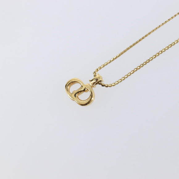 Christian Dior Necklace Metal Gold Tone Auth ka6711