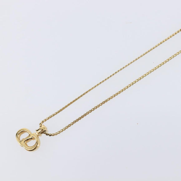 Christian Dior Necklace Metal Gold Tone Auth ka6711