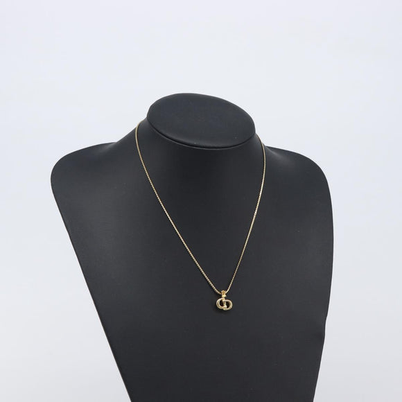 Christian Dior Necklace Metal Gold Tone Auth ka6711