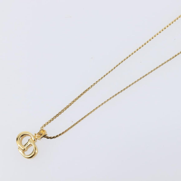 Christian Dior Necklace Metal Gold Tone Auth ka6711