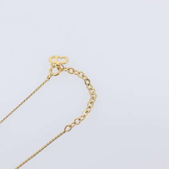 Christian Dior Necklace Metal Gold Tone Auth ka6711