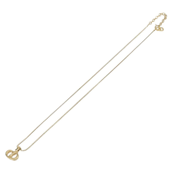 Christian Dior Necklace Metal Gold Tone Auth ka6711