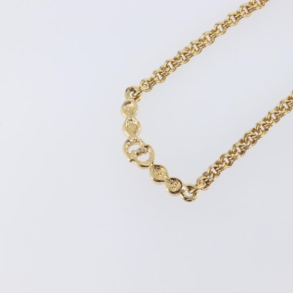 Christian Dior Necklace Metal Gold Tone Auth ka6712