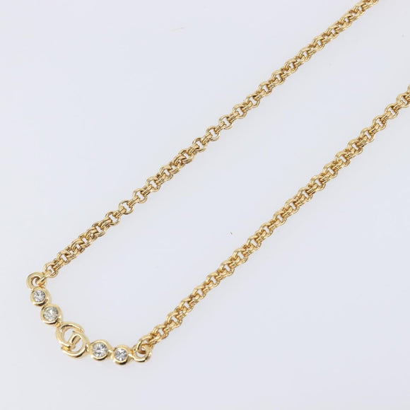 Christian Dior Necklace Metal Gold Tone Auth ka6712