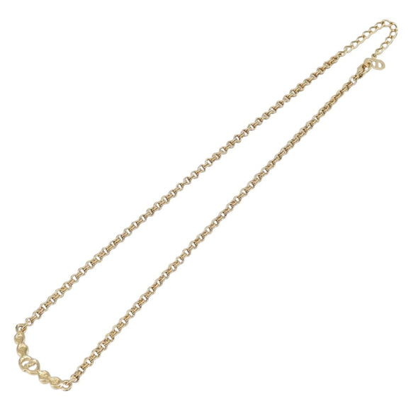 Christian Dior Necklace Metal Gold Tone Auth ka6712