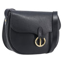 Christian Dior Shoulder Bag Leather Black Gold Tone Auth ka6720-1