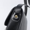 Christian Dior Shoulder Bag Leather Black Gold Tone Auth ka6720-14