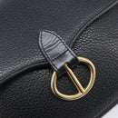 Christian Dior Shoulder Bag Leather Black Gold Tone Auth ka6720-15