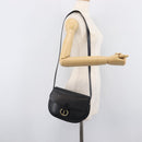 Christian Dior Shoulder Bag Leather Black Gold Tone Auth ka6720-24
