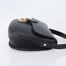 Christian Dior Shoulder Bag Leather Black Gold Tone Auth ka6720-4