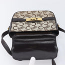 CELINE C Saluki Shoulder Bag Canvas Beige Gold Tone Auth ka6722-17