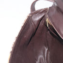 CELINE C Saluki Shoulder Bag Canvas Beige Gold Tone Auth ka6722-23