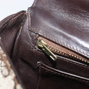 CELINE C Saluki Shoulder Bag Canvas Beige Gold Tone Auth ka6722-24