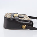 CELINE C Saluki Shoulder Bag Canvas Beige Gold Tone Auth ka6722-5