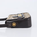 CELINE C Saluki Shoulder Bag Canvas Beige Gold Tone Auth ka6722-6