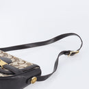 CELINE C Saluki Shoulder Bag Canvas Beige Gold Tone Auth ka6722-9