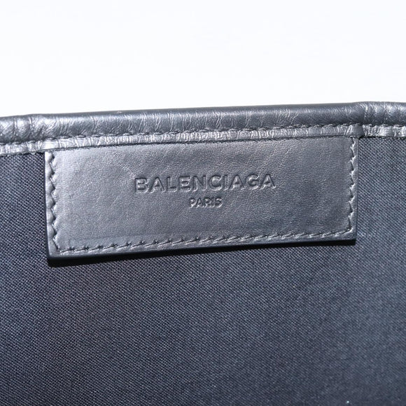 Balenciaga Navy Cabas S Tote Bag Canvas White Black 339933 Auth ka6724A