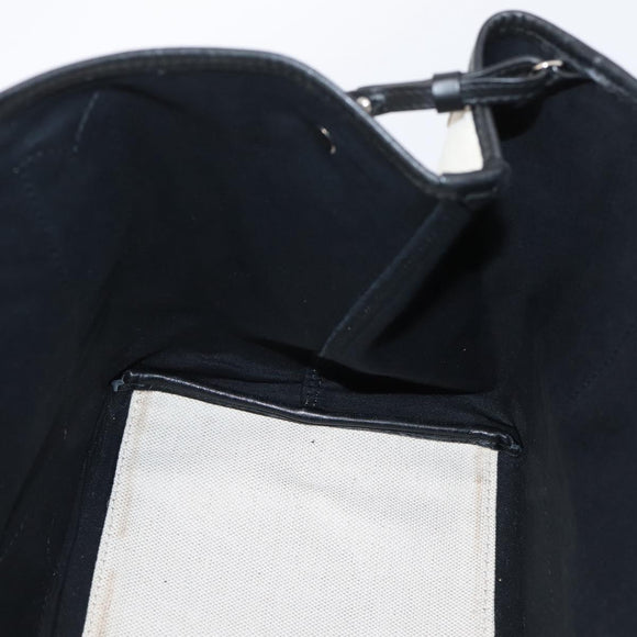 Balenciaga Navy Cabas S Tote Bag Canvas White Black 339933 Auth ka6724A