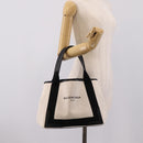 Balenciaga Navy Cabas S Tote Bag Canvas White Black 339933 Auth ka6724A-23