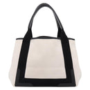 Balenciaga Navy Cabas S Tote Bag Canvas White Black 339933 Auth ka6724A-2