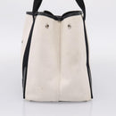 Balenciaga Navy Cabas S Tote Bag Canvas White Black 339933 Auth ka6724A-4