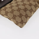 GUCCI GG Canvas Waist Bag Beige Silver 28566 Auth ka673-10