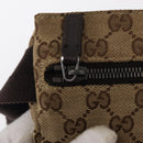 GUCCI GG Canvas Waist Bag Beige Silver 28566 Auth ka673-14
