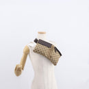 GUCCI GG Canvas Waist Bag Beige Silver 28566 Auth ka673-23