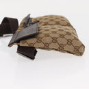 GUCCI GG Canvas Waist Bag Beige Silver 28566 Auth ka673-5