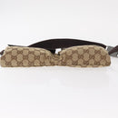 GUCCI GG Canvas Waist Bag Beige Silver 28566 Auth ka673-9
