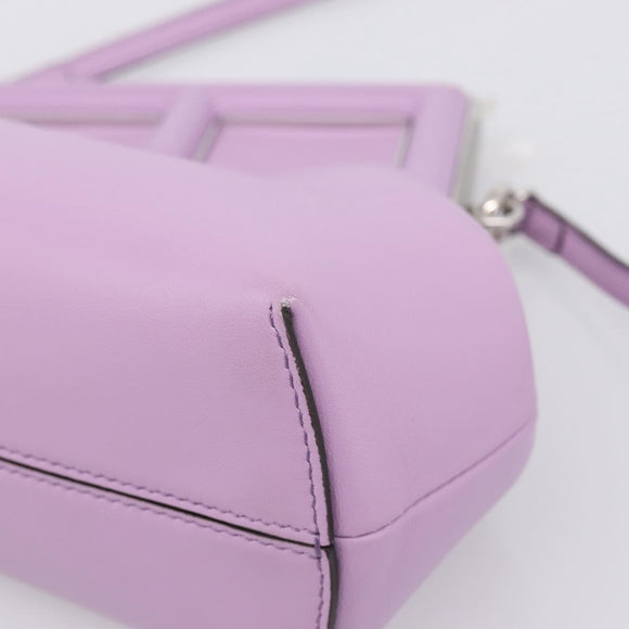 FENDI First Small Bag Shoulder Bag Leather Purple Silver 8BP129 Auth ka6730M