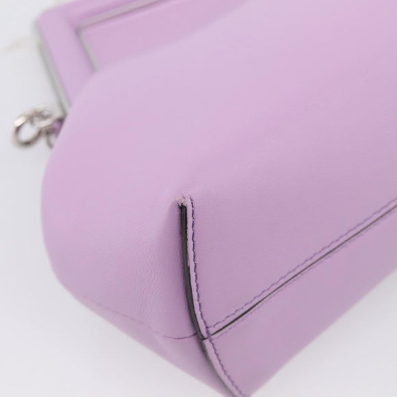FENDI First Small Bag Shoulder Bag Leather Purple Silver 8BP129 Auth ka6730M