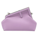 FENDI First Small Bag Shoulder Bag Leather Purple Silver 8BP129 Auth ka6730M-2