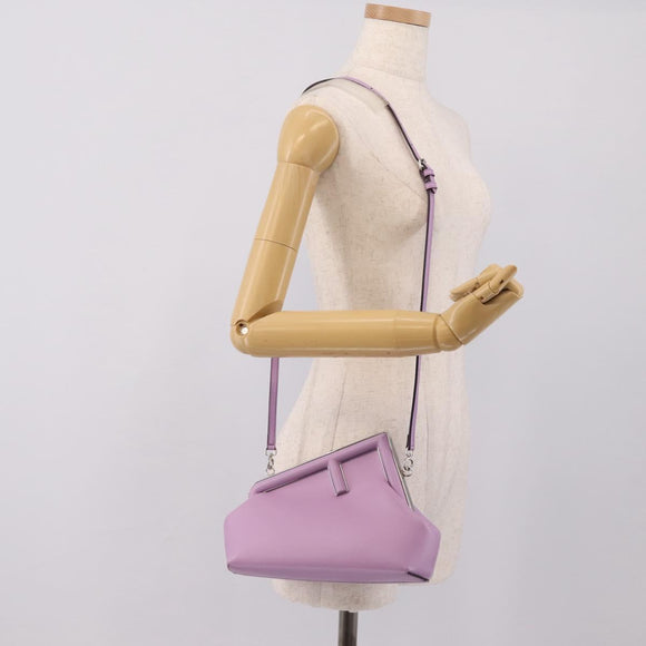 FENDI First Small Bag Shoulder Bag Leather Purple Silver 8BP129 Auth ka6730M