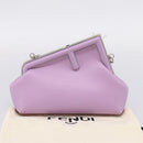 FENDI First Small Bag Shoulder Bag Leather Purple Silver 8BP129 Auth ka6730M-12