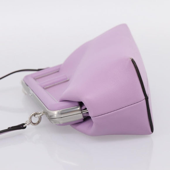FENDI First Small Bag Shoulder Bag Leather Purple Silver 8BP129 Auth ka6730M
