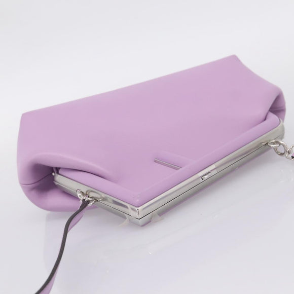 FENDI First Small Bag Shoulder Bag Leather Purple Silver 8BP129 Auth ka6730M