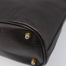 FENDI Hand Bag Leather Dark Brown Gold Tone Auth ka6733-15