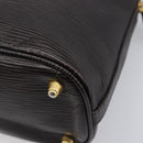 FENDI Hand Bag Leather Dark Brown Gold Tone Auth ka6733-17