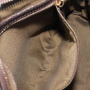 FENDI Hand Bag Leather Dark Brown Gold Tone Auth ka6733-24